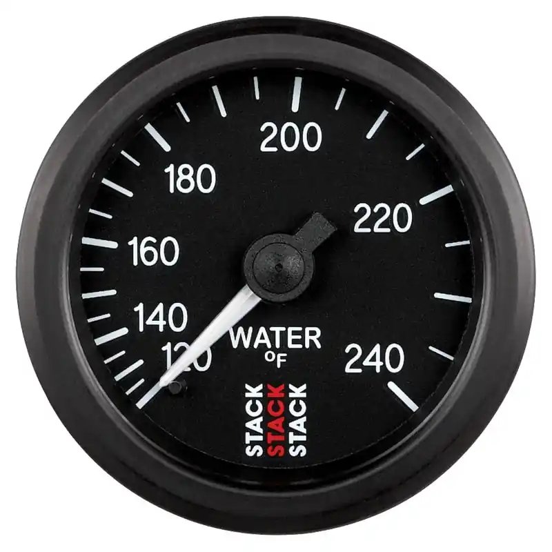 Autometer Stack 52mm 120-240 Deg F 1/2in Npt (M) Mechanical Water Temp Gauge - Black (ATMST3108)