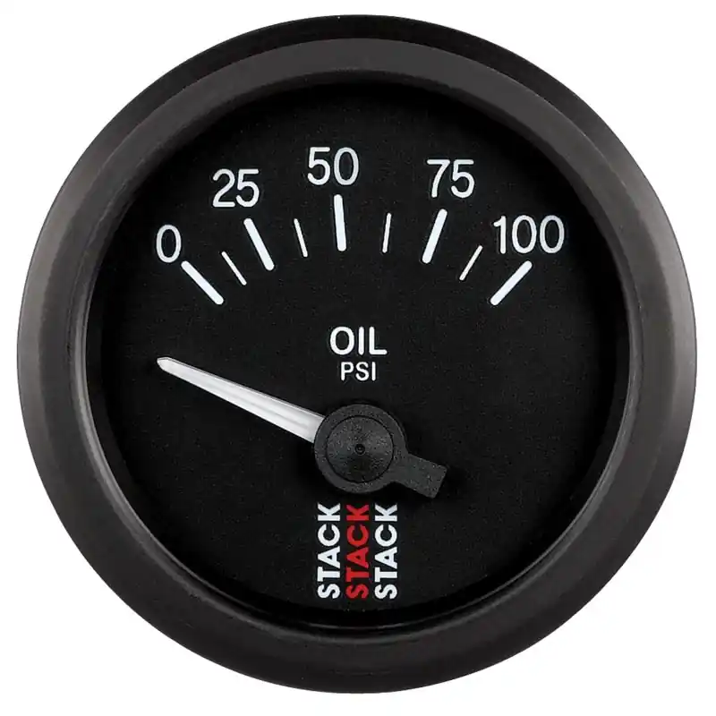 Autometer Stack Instruments 52mm 0-100 PSI 1/8in NPTF Electronic Oil Pressure Gauge - Black (ATMST3202)