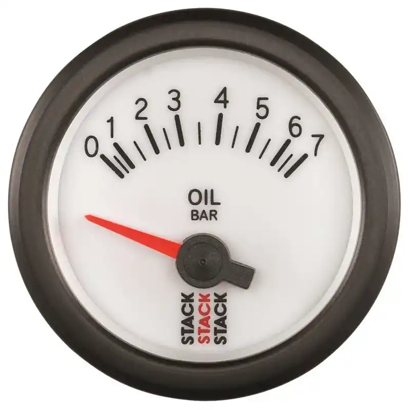 Autometer Stack 52mm 0-7 Bar M10 Male Electric Oil Pressure Gauge - White (ATMST3251)