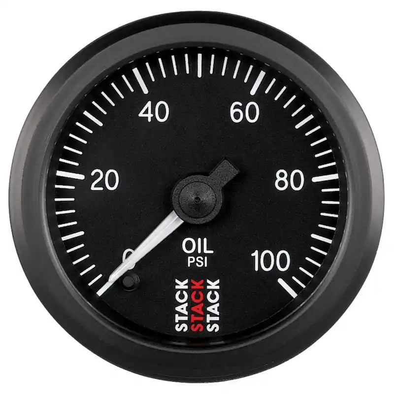 Autometer Stack 52mm 0-100 PSI 1/8in NPTF Male Pro Stepper Motor Oil Pressure Gauge - Black (ATMST3302)