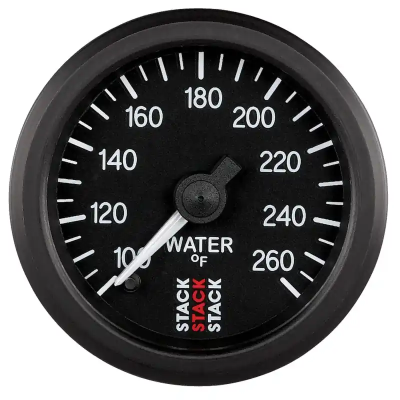 Autometer Stack 52mm 100-260 Deg F 1/8in NPTF Male Pro Stepper Motor Water Temp Gauge - Black (ATMST3308)