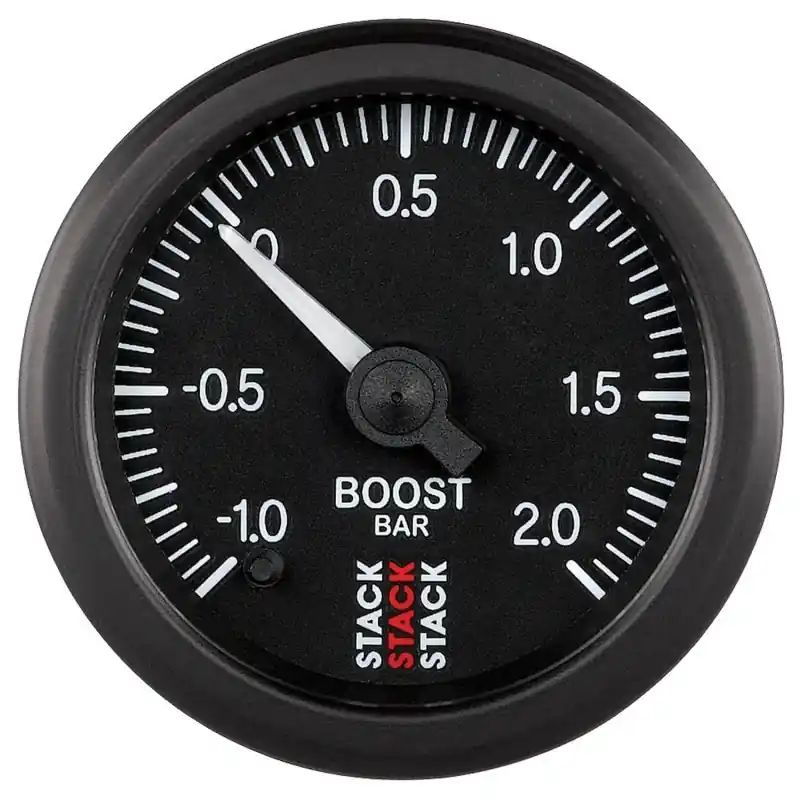 Autometer Stack 52mm -1 to +2 Bar (Incl T-Fitting) Pro Stepper Motor Boost Pressure Gauge - Black (ATMST3311)