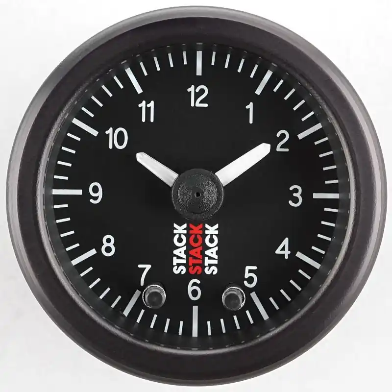 Autometer Stack Analog Clock Gauge - Black (ATMST3317)
