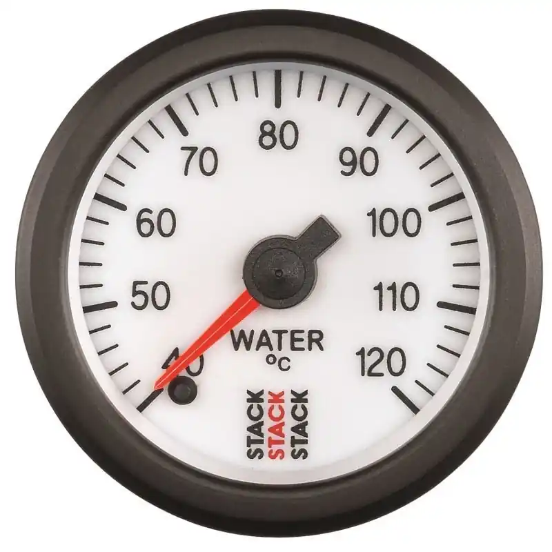 Autometer Stack 52mm 40-120 Deg C 1/8in NPTF Male Pro Stepper Motor Water Temp Gauge - White (ATMST3357)
