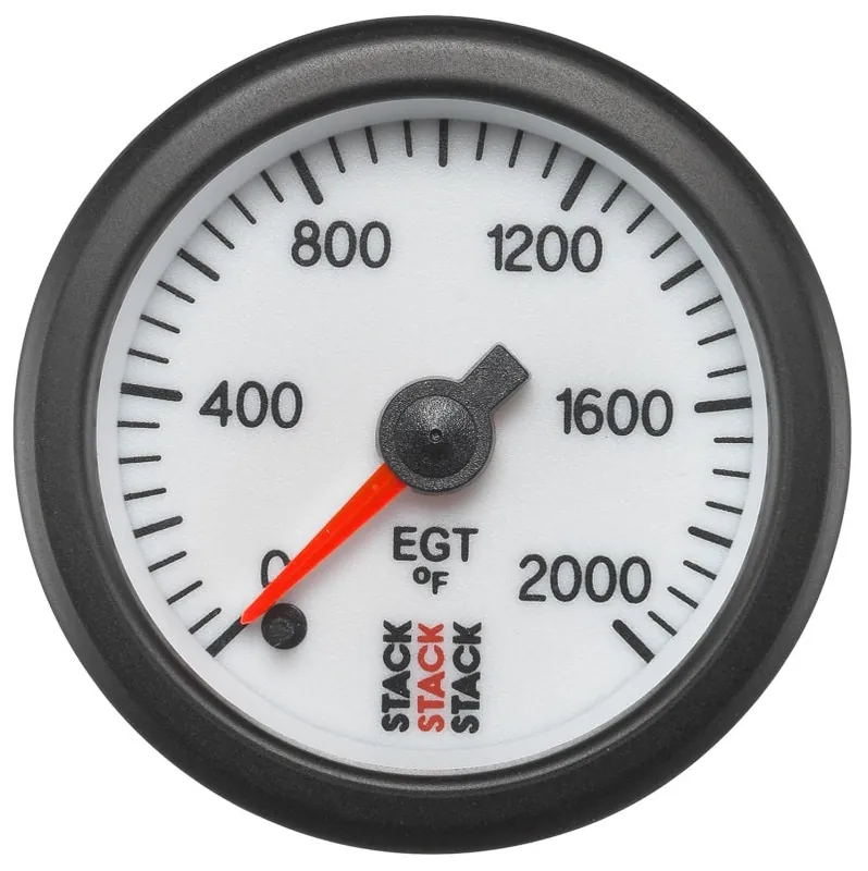 Autometer Stack 52mm 0-2000 Deg F Pro Stepper Motor Exhaust Gas Temp Gauge - White (ATMST3364)