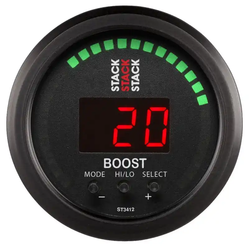 Autometer Stack 52mm -1 to +2 Bar (-30INHG to +30 PSI) Boost Controller - Black (ATMST3412)
