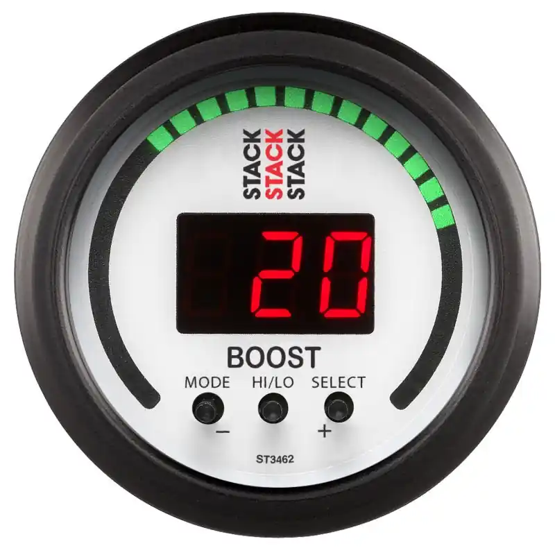 Autometer Stack 52mm -1 to +2 Bar (-30INHG to +30 PSI) Boost Controller - White (ATMST3462)