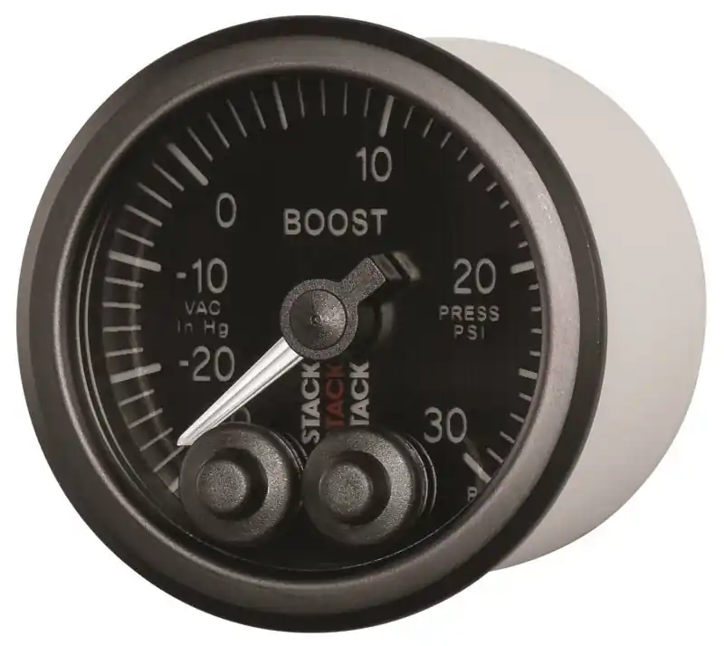 Autometer Stack Instruments 52mm -30INHG To +30PSI Pro Control Boost Pressure Gauge - Black (ATMST3512)