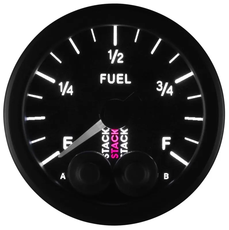 Autometer Stack 52mm 0-280 Ohm Programmable Pro-Control Fuel Level Gauge - Black (ATMST3515)
