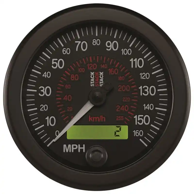 Autometer Stack Instruments 88MM 0-160 MPH / 260 KM/H Programmable Speedometer - Black (ATMST3801)