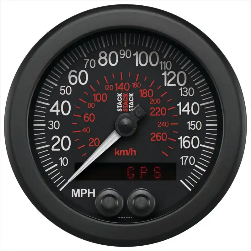 Autometer Stack Instruments 88mm 0-180 MPH 290 KM/H GPS Speedometer - Black (ATMST3803)