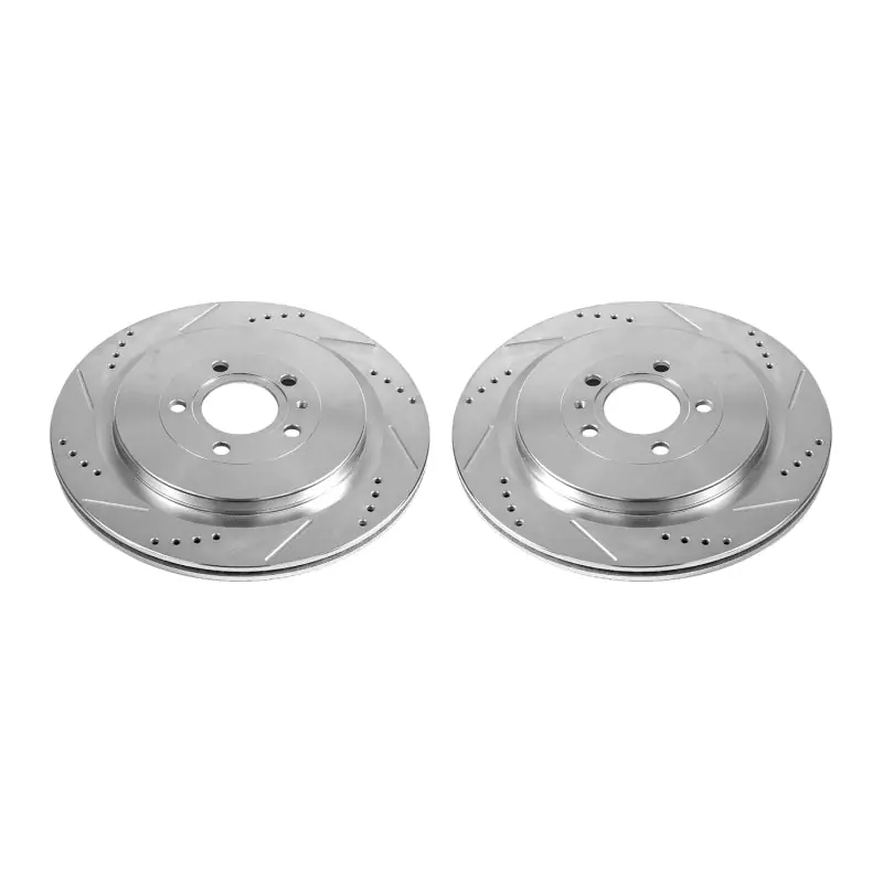 Power Stop 13-14 Ford Mustang Rear Evolution Drilled & Slotted Rotors - Pair (PSBAR85152XPR)