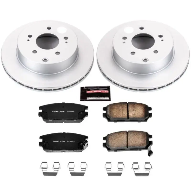 Power Stop 06-12 Mitsubishi Eclipse Rear Z17 Evolution Geomet Coated Brake Kit (PSBCRK3079)