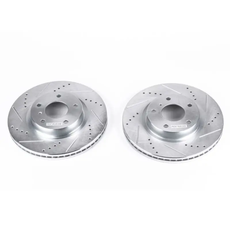 Power Stop 03-05 Infiniti G35 Front Evolution Drilled & Slotted Rotors - Pair (PSBJBR1105XPR)