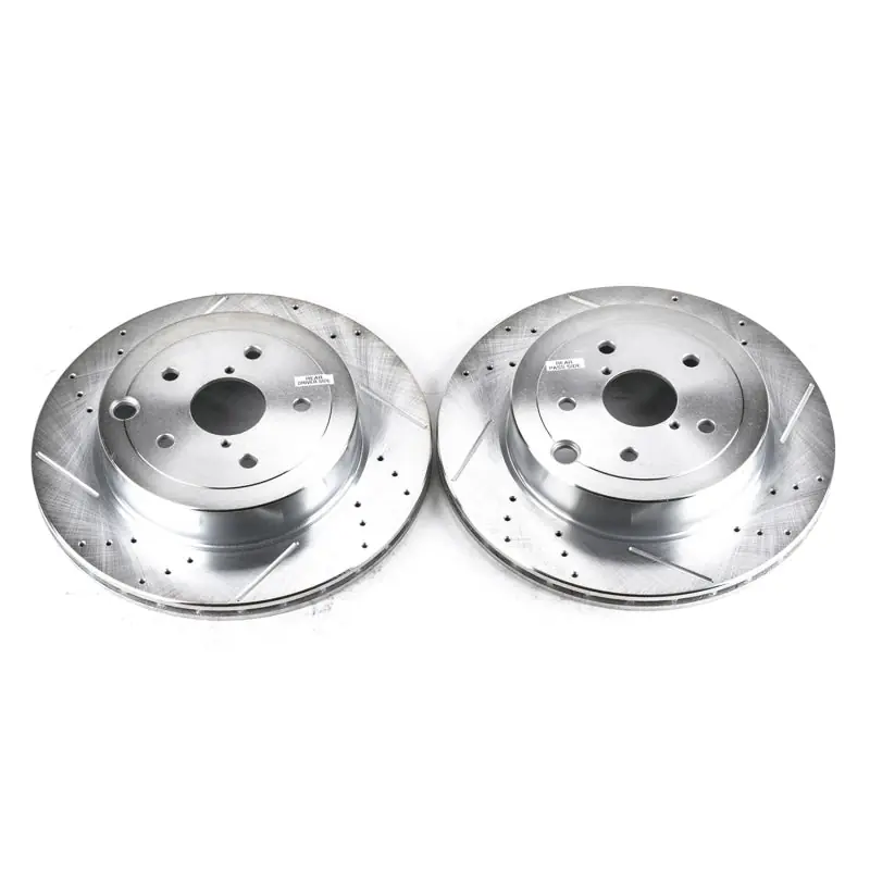 Power Stop 08-14 Subaru Impreza Rear Evolution Drilled & Slotted Rotors - Pair (PSBJBR1366XPR)