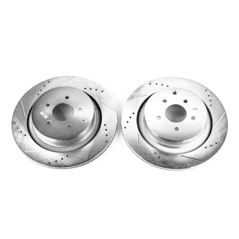 Power Stop 09-13 Infiniti FX50 Rear Evolution Drilled & Slotted Rotors - Pair (PSBJBR1386XPR)