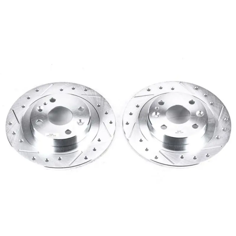 Power Stop 91-03 Ford Escort Rear Evolution Drilled & Slotted Rotors - Pair (PSBJBR570XPR)