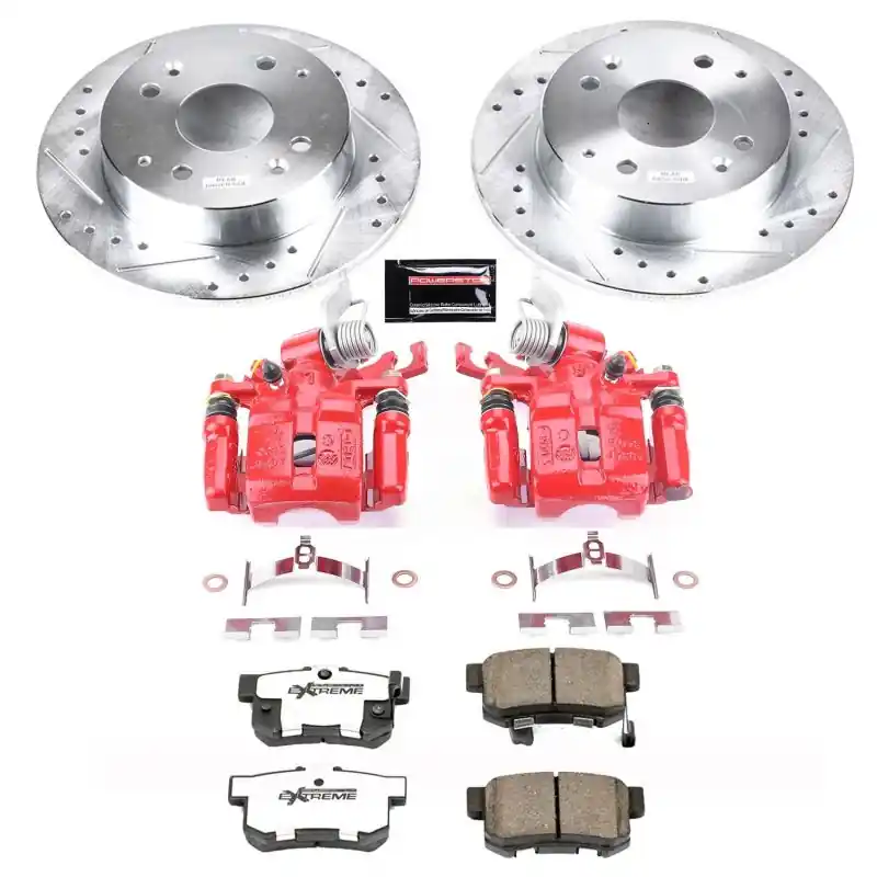 Power Stop 98-02 Honda Accord Rear Z26 Street Warrior Brake Kit w/Calipers (PSBKC1244B-26)