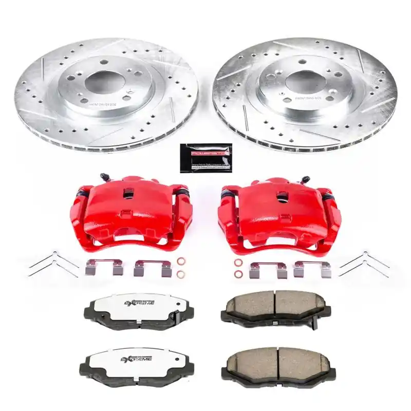 Power Stop 12-15 Honda Civic Front Z26 Street Warrior Brake Kit w/Calipers (PSBKC3055-26)