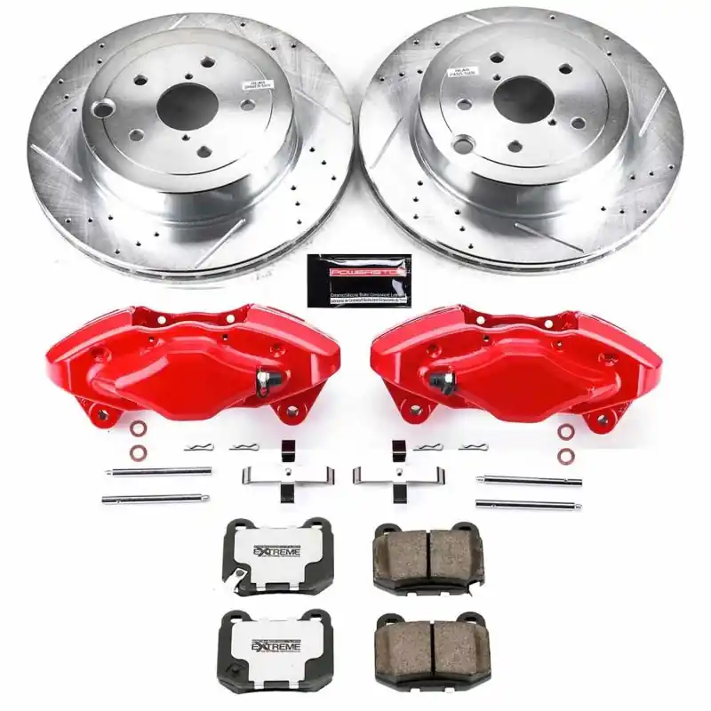 Power Stop 08-14 Subaru Impreza Rear Z26 Street Warrior Brake Kit w/Calipers (PSBKC5305-26)