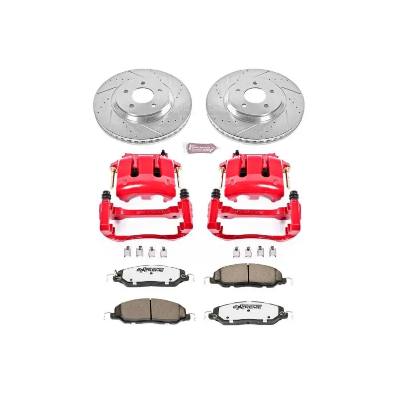 Power Stop 11-14 Ford Mustang Front Z26 Street Warrior Brake Kit w/Calipers (PSBKC5407-26)