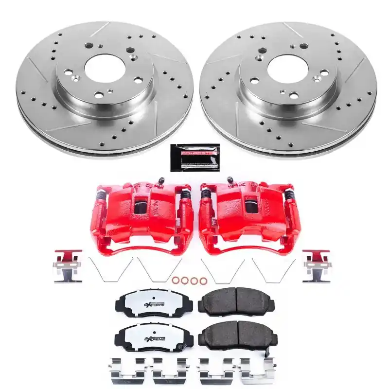 Power Stop 12-15 Honda Civic Front Z26 Street Warrior Brake Kit w/Calipers (PSBKC6766-26)