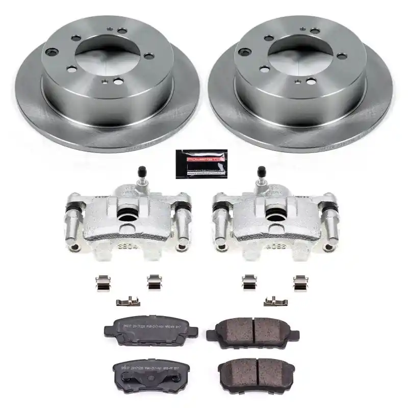 Power Stop 04-06 Mitsubishi Lancer Rear Autospecialty Brake Kit w/Calipers (PSBKCOE1202)