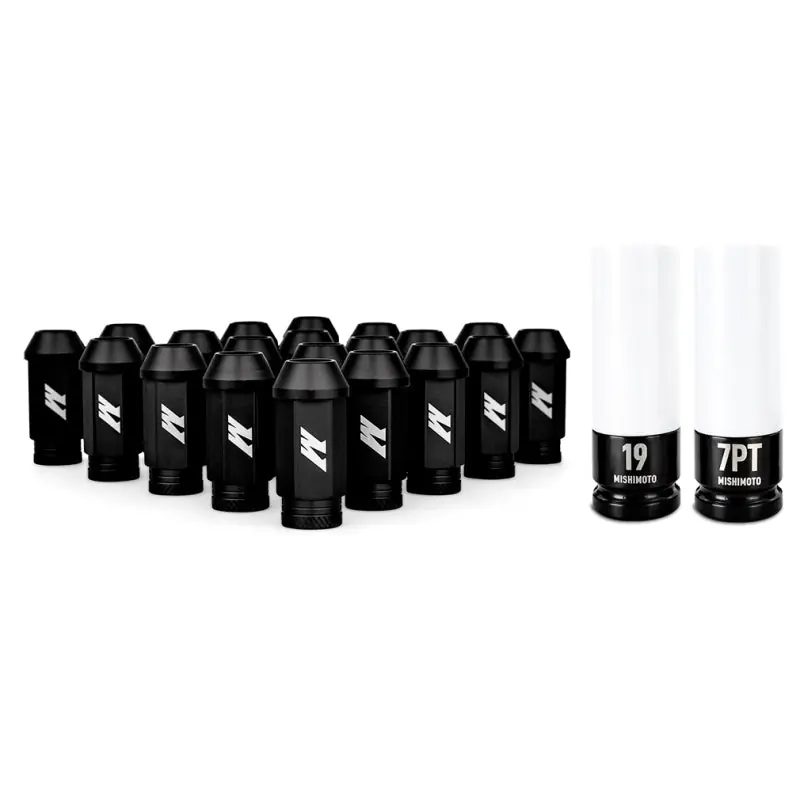 Mishimoto Aluminum Locking Lug Nuts 1/2 X 20 23pc Set Black (MISMMLG-1220-23LBK)