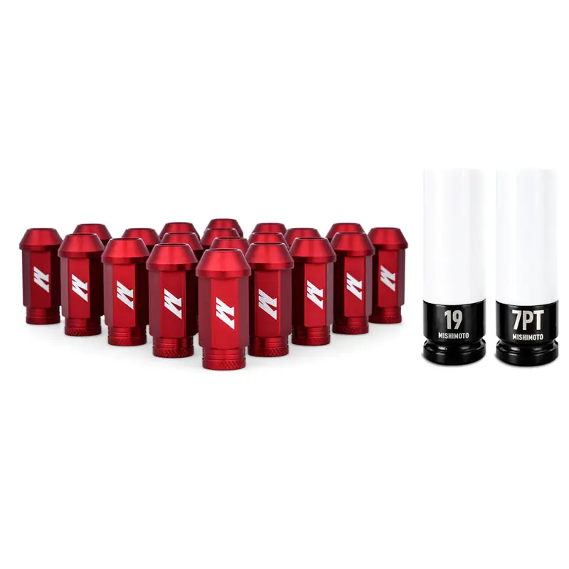 Mishimoto Aluminum Locking Lug Nuts 1/2 X 20 23pc Set Red (MISMMLG-1220-23LRD)