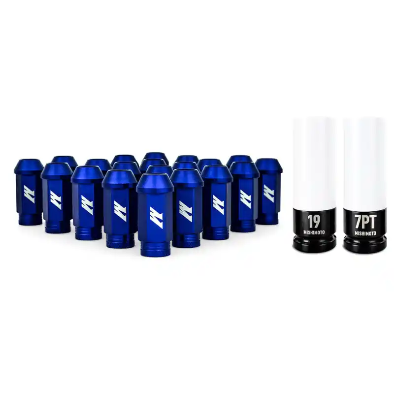 Mishimoto Aluminum Locking Lug Nuts M12x1.5 20pc Set Blue (MISMMLG-15-20LBL)
