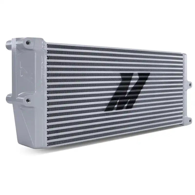 Mishimoto Heavy-Duty Oil Cooler - 17in. Opposite-Side Outlets - Silver (MISMMOC-OO-17SL)
