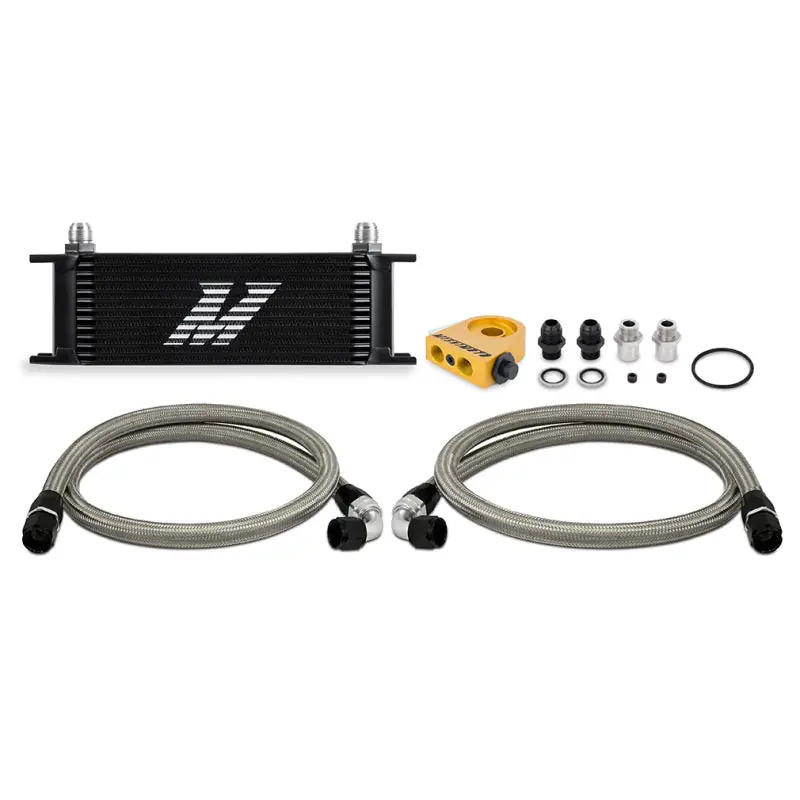 Mishimoto Universal Thermostatic Oil Cooler Kit 13-Row Black (MISMMOC-U13TBK)