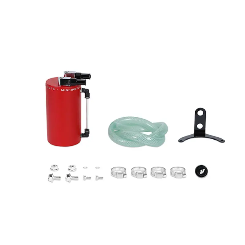Mishimoto Large Aluminum Oil Catch Can - Wrinkle Red (MISMMOCC-LAWRD)