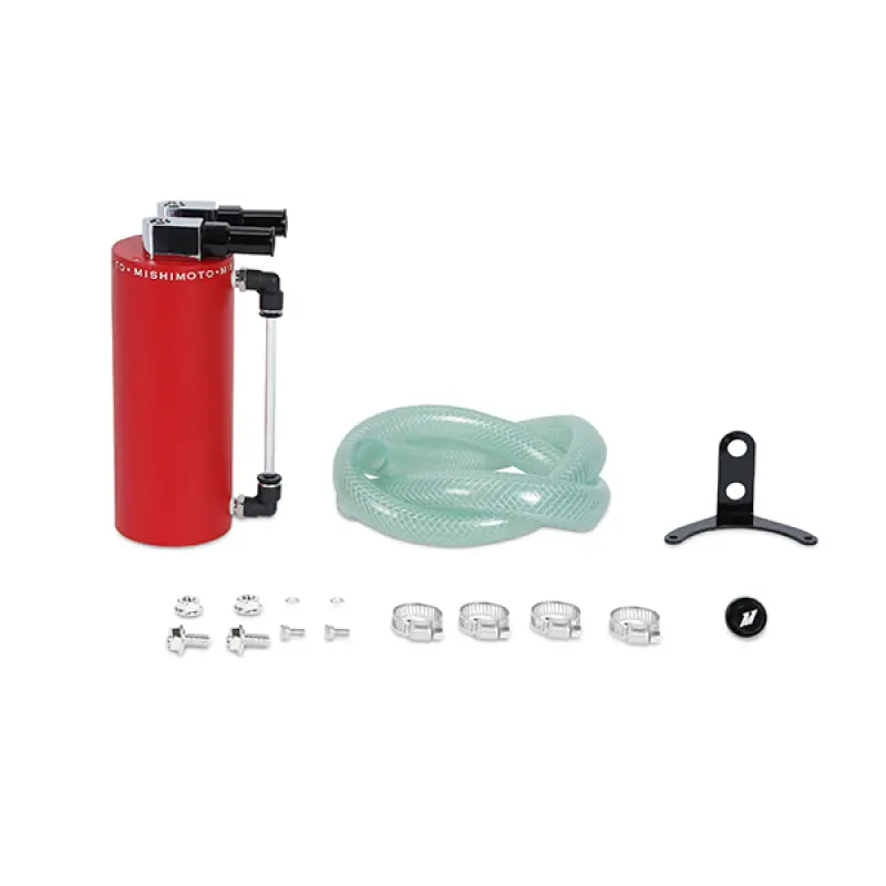 Mishimoto Small Aluminum Oil Catch Can - Wrinkle Red (MISMMOCC-SAWRD)