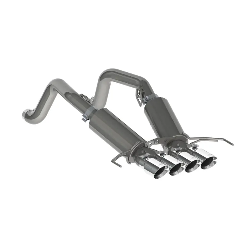 MBRP 14-19 Chevy Corvette V8 6.2L 3in T304 Dual Cat Back w/ 4in Quad Dual Wall Tips (MBRPS7030304)