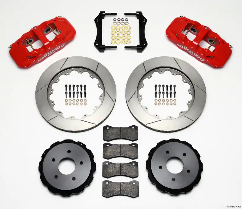 Wilwood AERO4 Rear Kit 14.00in Red 97-04 Corvette C5/Z06 05-13 C6 (WIL140-11119-R)