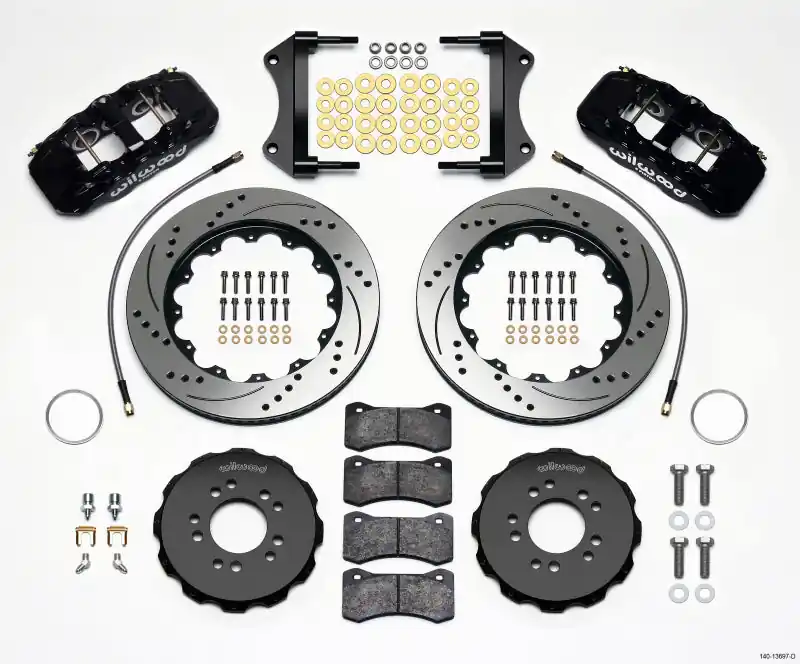 Wilwood AERO6 Front Hat Kit 14.25 Drilled 2014-Up Corvette C7 w/Lines (WIL140-13697-D)