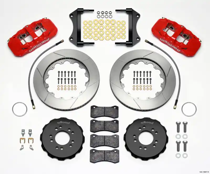 Wilwood AERO6 Front Hat Kit 14.25 Red 2014-Up Corvette C7 w/Lines (WIL140-13697-R)
