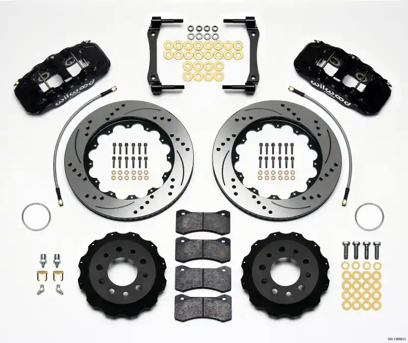 Wilwood AERO4 Rear Kit 14.25in Drilled 2014-Up Corvette C7 w/Lines (WIL140-13698-D)