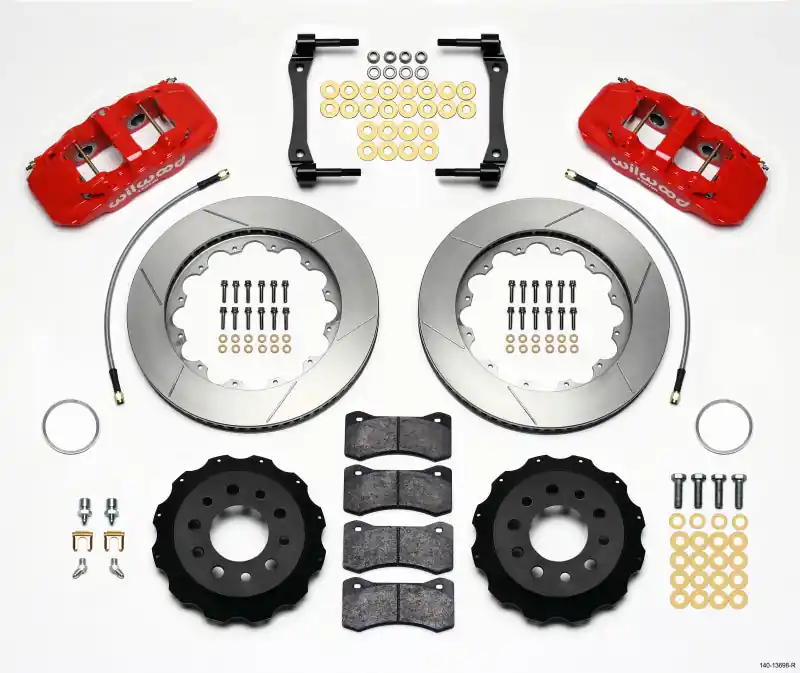 Wilwood AERO4 Rear Kit 14.25in Red 2014-Up Corvette C7 w/Lines (WIL140-13698-R)