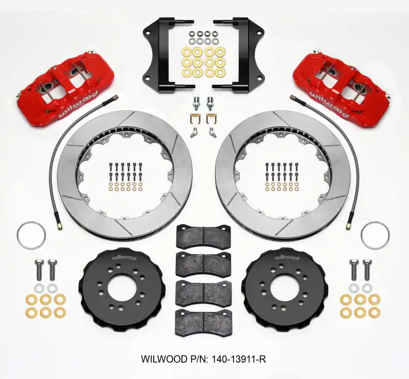 Wilwood AERO6 Front Hat Kit 15.00 Red 2014-up Corvette C7 w/Lines (WIL140-13911-R)
