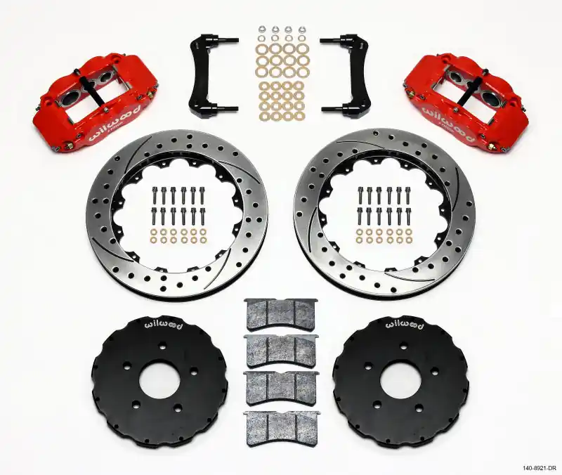 Wilwood Narrow Superlite 6R Front Hat Kit 13.06in Drill Red 2005-up Corvette C6 (WIL140-8921-DR)