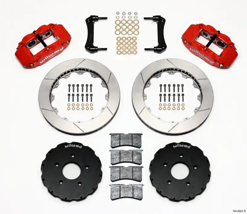 Wilwood Narrow Superlite 6R Front Hat Kit 13.06in Red 2005-up Corvette C6 (WIL140-8921-R)