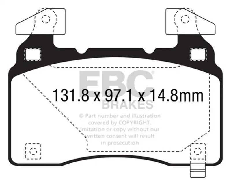 EBC 14+ Cadillac CTS Vsport 3.6 Twin Turbo Redstuff Front Brake Pads (EBCDP33028C)