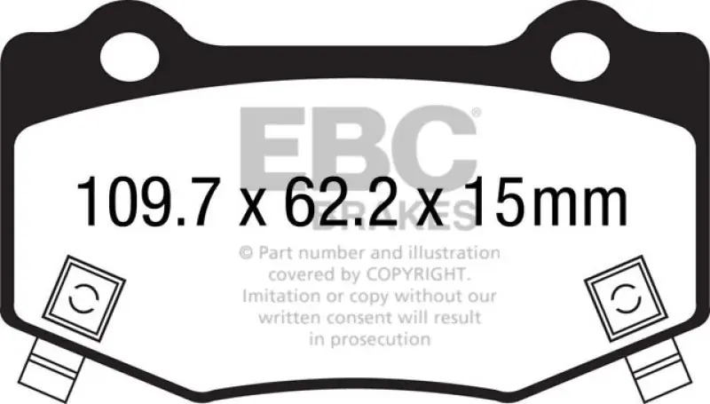 EBC 16+ Cadillac ATS-V 3.6 Twin Turbo Yellowstuff Rear Brake Pads (EBCDP43023R)