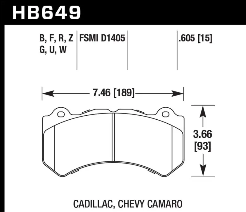 Hawk DTC-80 09-15 Cadillac CTS-V Front Race Brake Pads (HAWKHB649Q.605)