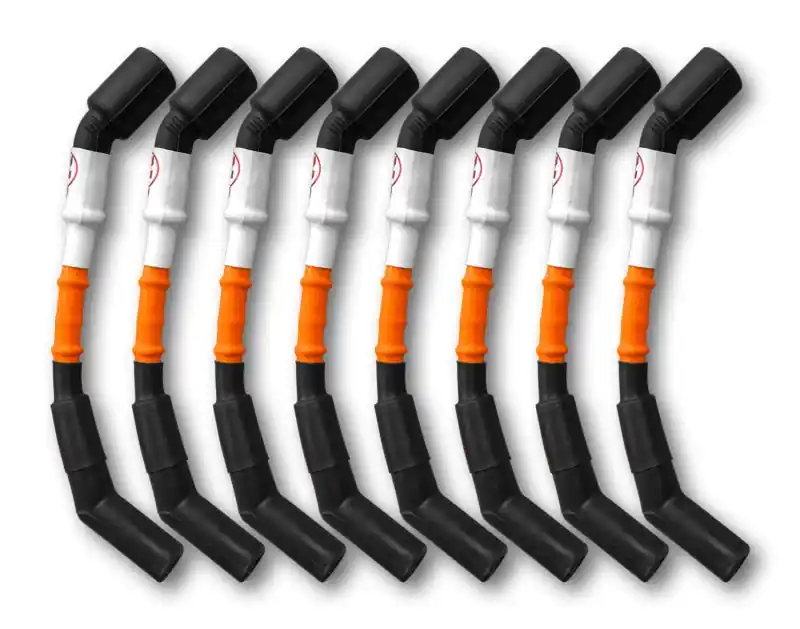 Kooks 10mm Spark Plug Wires - Orange w/Black Boots (8 pc. Set) (KSH750203)
