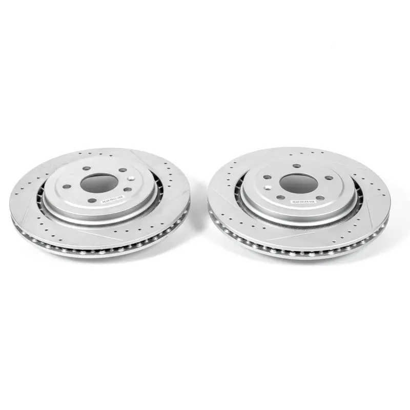 Power Stop 14-19 Chevrolet Corvette Rear Evolution Drilled & Slotted Rotors - Pair (PSBAR82164XPR)