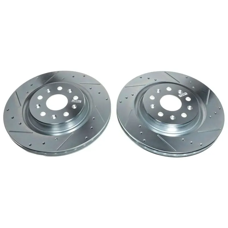 Power Stop 20-21 Chevrolet Corvette Rear Evolution Drilled & Slotted Rotor - Pair (PSBAR82201XPR)