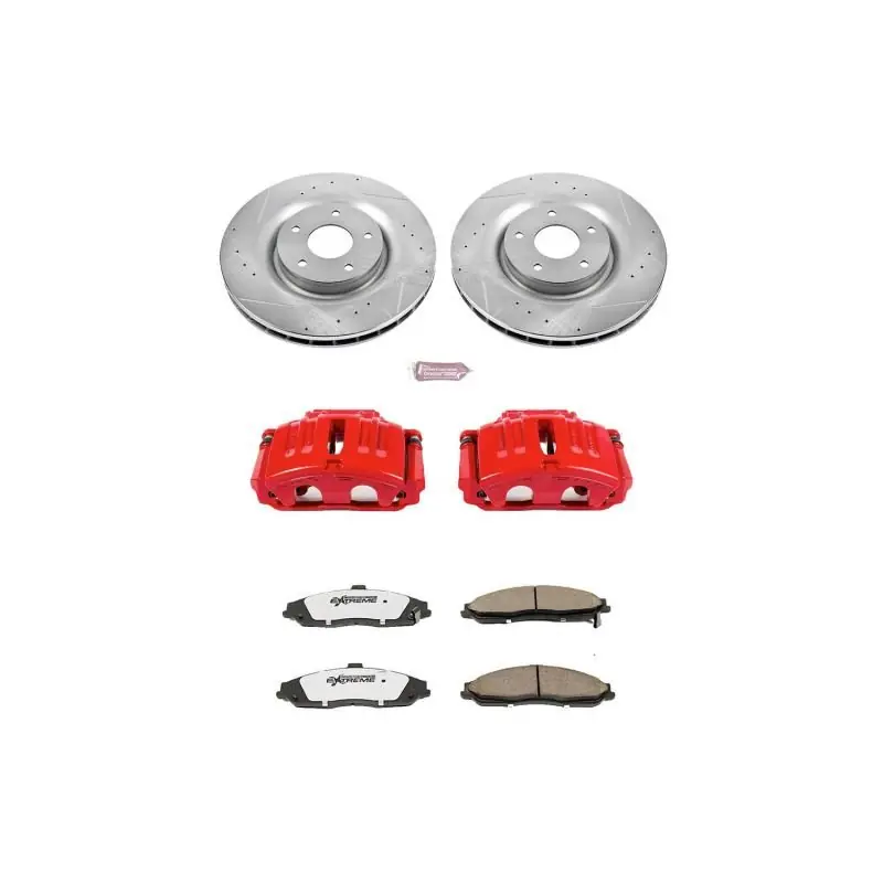 Power Stop 05-13 Chevrolet Corvette Front Z26 Street Warrior Brake Kit w/Calipers (PSBKC5158-26)
